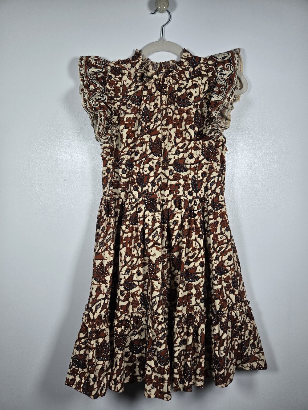House Of Harlow 1960 Ruffle High Neck Sleeveless Cotton Babydoll Dress Size XS